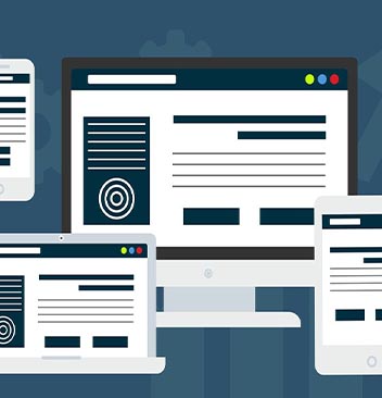Responsive website shown on desktop, tablet and phone